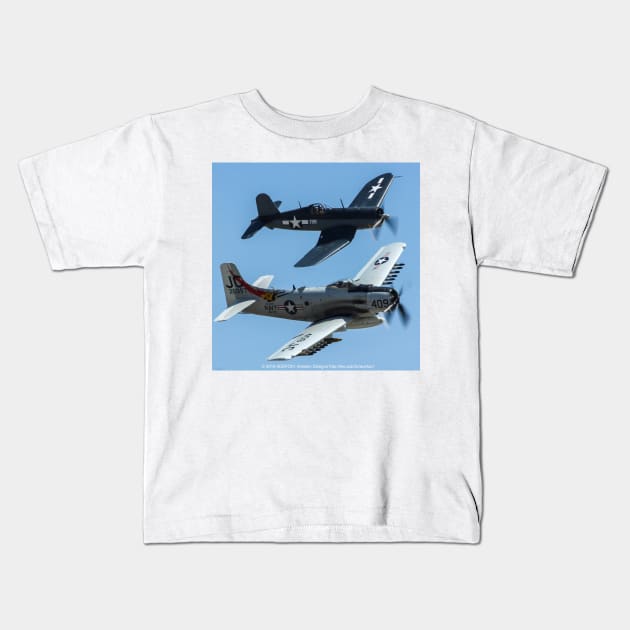 F4U Corsair and AD-4N Skyraider Kids T-Shirt by acefox1